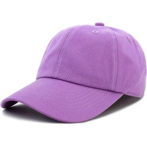 image:imageKids Washed Low Profile Cotton and Denim UPF 50 Plain Baseball Cap HatLilac