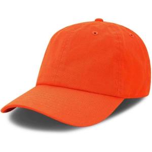 image:imageKids Washed Low Profile Cotton and Denim UPF 50 Plain Baseball Cap HatOrange