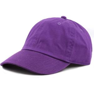 image:imageKids Washed Low Profile Cotton and Denim UPF 50 Plain Baseball Cap HatPurple