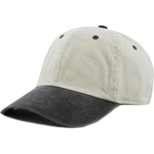 image:imageThe Hat Depot 100 Cotton Pigment Dyed Low Profile Dad Hat Six Panel Cap2 BeigeBlack