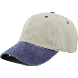 image:imageThe Hat Depot 100 Cotton Pigment Dyed Low Profile Dad Hat Six Panel Cap2 BeigeNavy