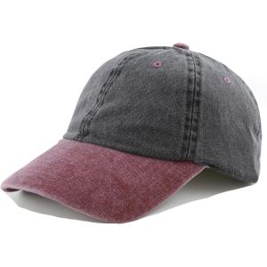 image:imageThe Hat Depot 100 Cotton Pigment Dyed Low Profile Dad Hat Six Panel Cap2 BlackBurgundy