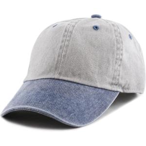 image:imageThe Hat Depot 100 Cotton Pigment Dyed Low Profile Dad Hat Six Panel Cap2 GrayNavy