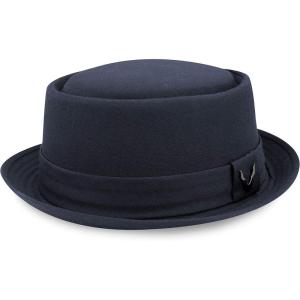 image:imageThe Hat Depot Cotton amp Cotton Herringbone Paisley Lining Premium Quality Porkpie Hat1 Cotton  Navy