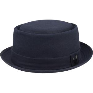 image:imageThe Hat Depot Cotton amp Cotton Herringbone Paisley Lining Premium Quality Porkpie Hat1 Herringbone Cotton  Navy