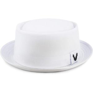 image:imageThe Hat Depot Cotton amp Cotton Herringbone Paisley Lining Premium Quality Porkpie Hat1 Herringbone Cotton  White