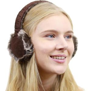 image:imageThe Hat Depot Girls and Adults Faux Fur Trimmed Adjustable Ear MuffsBlack