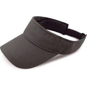image:imageThe Hat Depot Kids 100 Cotton Sport QuickAdjust Strap Closure Sun Protect Golf Visor Cap HatCharcoal