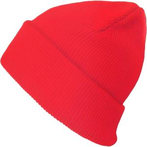 image:imageThe Hat Depot Kids 100 Washed Cotton Soft and Light Cuffed Skull Plain Daily Beanie for 25 yrs ChildrenRed