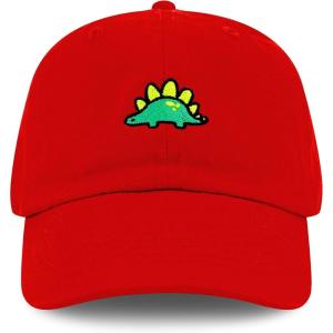 image:imageThe Hat Depot Kids American Flag amp Cute Embroidery Cotton Baseball Cap Hat1 Dinosaur 3  Red