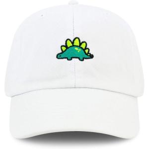 image:imageThe Hat Depot Kids American Flag amp Cute Embroidery Cotton Baseball Cap Hat1 Dinosaur 3  White