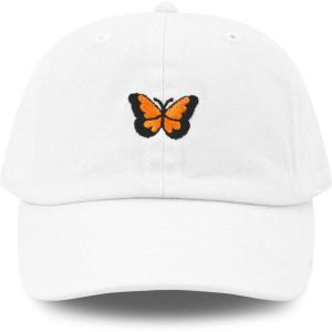 image:imageThe Hat Depot Kids American Flag amp Cute Embroidery Cotton Baseball Cap Hat3 Butterfly  White