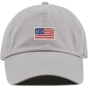 image:imageThe Hat Depot Kids American Flag amp Cute Embroidery Cotton Baseball Cap HatGrey