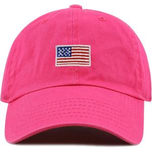 image:imageThe Hat Depot Kids American Flag amp Cute Embroidery Cotton Baseball Cap HatHot Pink