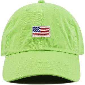 image:imageThe Hat Depot Kids American Flag amp Cute Embroidery Cotton Baseball Cap HatLime Green