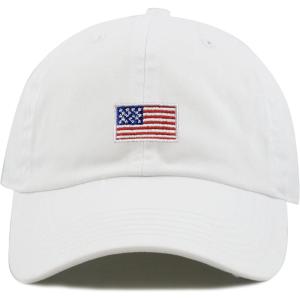 image:imageThe Hat Depot Kids American Flag amp Cute Embroidery Cotton Baseball Cap HatWhite
