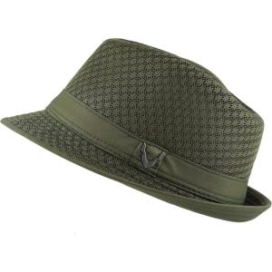 image:imageThe Hat Depot Light Weight Classic Soft Cool Mesh Crushable Fedora hatOlive