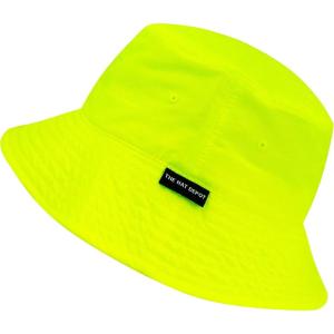image:imageThe Hat Depot Youth Kids Washed Cotton amp Lightweight Nylon Packable Bucket Travel Hat Cap1 Lightweight  Neon Yellow