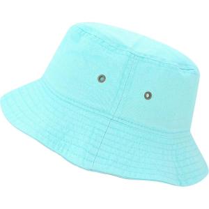 image:imageThe Hat Depot Youth Kids Washed Cotton amp Lightweight Nylon Packable Bucket Travel Hat CapAqua