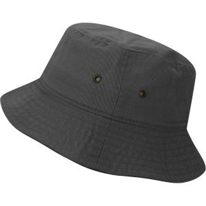 image:imageThe Hat Depot Youth Kids Washed Cotton amp Lightweight Nylon Packable Bucket Travel Hat CapCharcoal