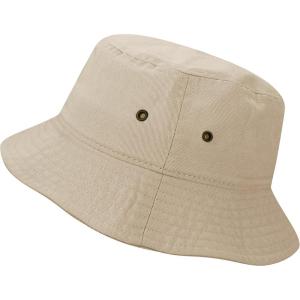 image:imageThe Hat Depot Youth Kids Washed Cotton amp Lightweight Nylon Packable Bucket Travel Hat CapKhaki
