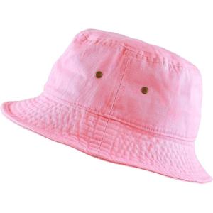 image:imageThe Hat Depot Youth Kids Washed Cotton amp Lightweight Nylon Packable Bucket Travel Hat CapLight Pink