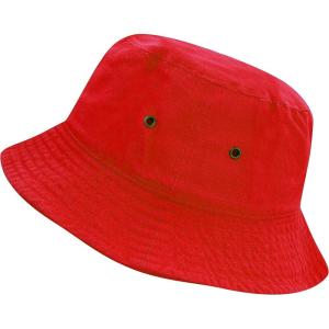 image:imageThe Hat Depot Youth Kids Washed Cotton amp Lightweight Nylon Packable Bucket Travel Hat CapRed