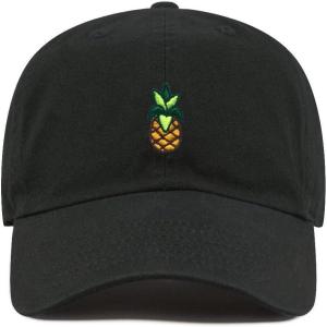 image:imageUSA Flag amp Embroidery Premium 100 Cotton Low Profile Adjustable Baseball Dad Cap3 Pine Apple  Black