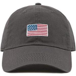 image:imageUSA Flag amp Embroidery Premium 100 Cotton Low Profile Adjustable Baseball Dad CapFlagcharcoal