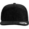 image:image7 Panel Corduroy Cap  Structured Cotton Snapback Flat Bill Adjustable Unisex Streetwear HatBlack