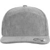 image:image7 Panel Corduroy Cap  Structured Cotton Snapback Flat Bill Adjustable Unisex Streetwear HatGrey