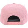 image:image7 Panel Corduroy Cap  Structured Cotton Snapback Flat Bill Adjustable Unisex Streetwear HatLight Pink