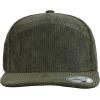 image:image7 Panel Corduroy Cap  Structured Cotton Snapback Flat Bill Adjustable Unisex Streetwear HatOlive