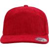 image:image7 Panel Corduroy Cap  Structured Cotton Snapback Flat Bill Adjustable Unisex Streetwear HatRed