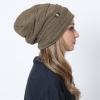 image:imageChemo Slouchy Style Baggy Beanie Cancer Headwear for Women Fleece Lining Winter Hat4 Cross  Khaki