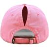 image:imageCotton Baseball Cap Dad Hat  Washed Low Profile Adjustable Hat for Men Women Casual Outdoor Running Golf1 Ponytail  Light Pink