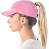 image:imageCotton Baseball Cap Dad Hat  Washed Low Profile Adjustable Hat for Men Women Casual Outdoor Running Golf1 Ponytail  Light Pink