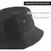 image:imageCotton Bucket Hat Packable Sun Hat  Unisex Summer Travel Beach Fisherman Hat for Men Women Outdoor Fishing HikingBlack