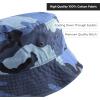image:imageCotton Bucket Hat Packable Sun Hat  Unisex Summer Travel Beach Fisherman Hat for Men Women Outdoor Fishing HikingBlue Camo
