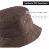 image:imageCotton Bucket Hat Packable Sun Hat  Unisex Summer Travel Beach Fisherman Hat for Men Women Outdoor Fishing HikingBrown