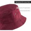 image:imageCotton Bucket Hat Packable Sun Hat  Unisex Summer Travel Beach Fisherman Hat for Men Women Outdoor Fishing HikingBurgundy