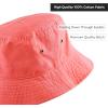 image:imageCotton Bucket Hat Packable Sun Hat  Unisex Summer Travel Beach Fisherman Hat for Men Women Outdoor Fishing HikingCoral