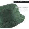 image:imageCotton Bucket Hat Packable Sun Hat  Unisex Summer Travel Beach Fisherman Hat for Men Women Outdoor Fishing HikingDark Green