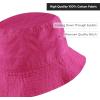 image:imageCotton Bucket Hat Packable Sun Hat  Unisex Summer Travel Beach Fisherman Hat for Men Women Outdoor Fishing HikingFuchsia