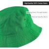 image:imageCotton Bucket Hat Packable Sun Hat  Unisex Summer Travel Beach Fisherman Hat for Men Women Outdoor Fishing HikingKelly Green