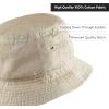 image:imageCotton Bucket Hat Packable Sun Hat  Unisex Summer Travel Beach Fisherman Hat for Men Women Outdoor Fishing HikingKhaki