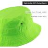 image:imageCotton Bucket Hat Packable Sun Hat  Unisex Summer Travel Beach Fisherman Hat for Men Women Outdoor Fishing HikingNeongreen