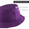 image:imageCotton Bucket Hat Packable Sun Hat  Unisex Summer Travel Beach Fisherman Hat for Men Women Outdoor Fishing HikingPurple