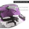 image:imageCotton Bucket Hat Packable Sun Hat  Unisex Summer Travel Beach Fisherman Hat for Men Women Outdoor Fishing HikingPurple Camo