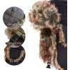 image:imageFaux Fur Safety Reflective Aviator Trapper Hat Snow Ski Trooper Winter Cap1 Plain  Black